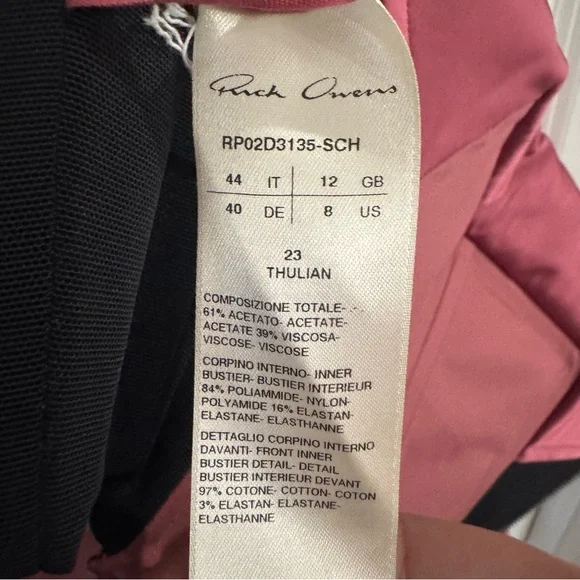 Rick Owens Lido Bustier Asymmetric Satin Top in Pink